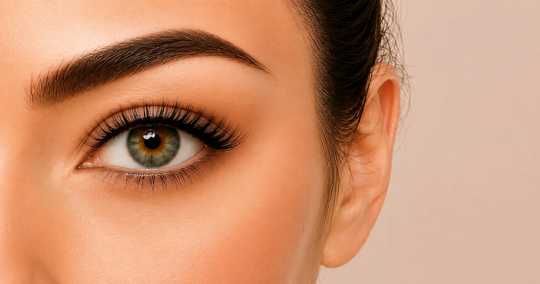 Close-up van een oog met wimperextensions